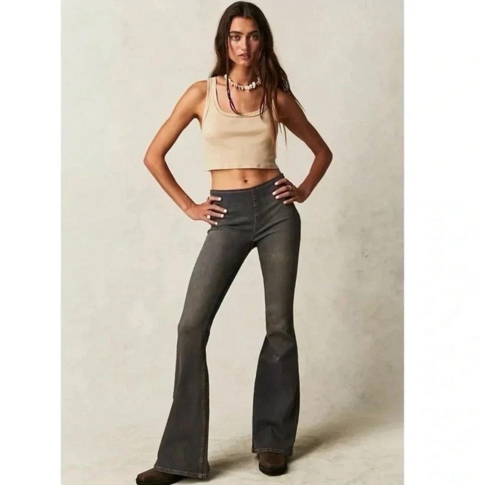 We‎ The Free People Penny Float On Flare Jeans Faded Black Size 29